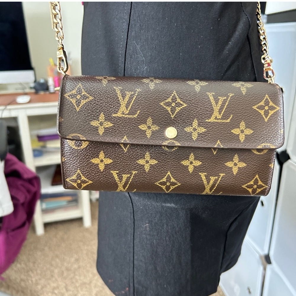 LOUIS VUITTON Monogram Sarah Long Wallet Brown